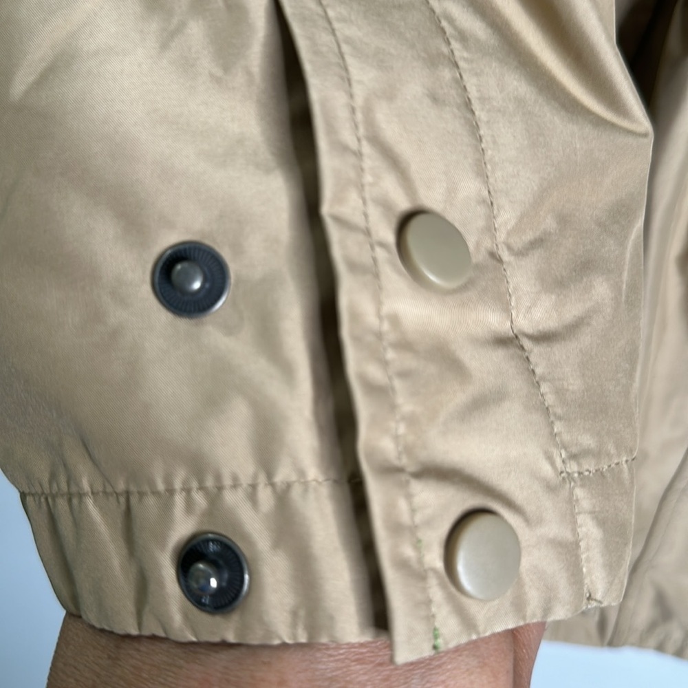 LL bean tan parka hooded rain jacket adjustable waist snap zip closure size 1x - Picture 3 of 13